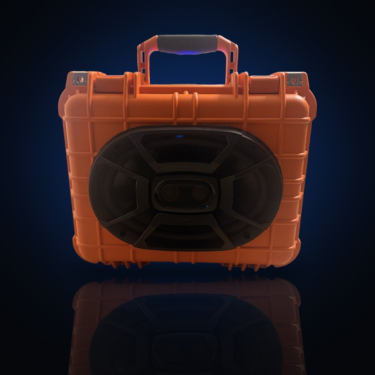 Brady's orange Original build with its Polk Audio 6x9 speaker